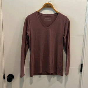 Eddie  Bauer long sleeve v neck shirt size small